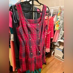 NWT 90s Red and Black Plaid Dress
